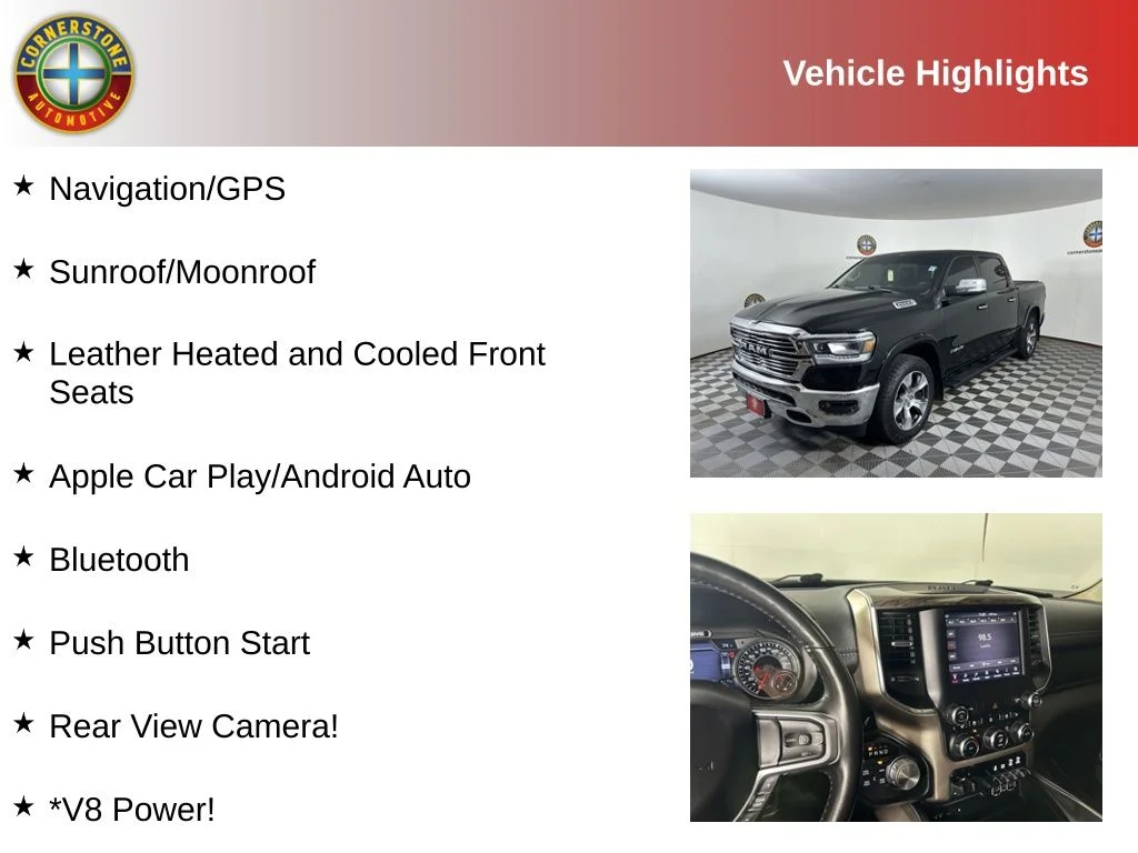 Used 2019 RAM Ram 1500 Pickup Laramie with VIN 1C6SRFJT5KN655097 for sale in Elk River, Minnesota