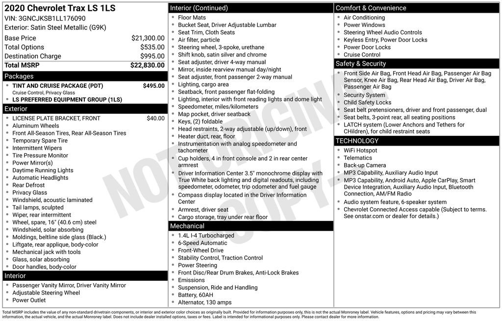 Used 2020 Gray Chevrolet LS image 7