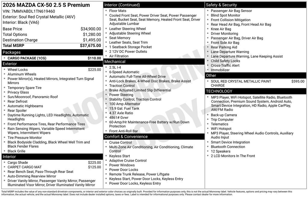New 2026 Soul Red Crystal Metallic Mazda 2.5 S Premium AWD image 4