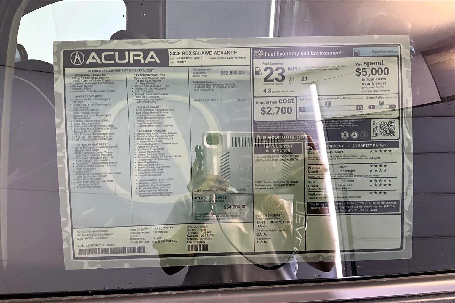 New 2026 Majestic Black Pearl Acura With Advance Package image 19