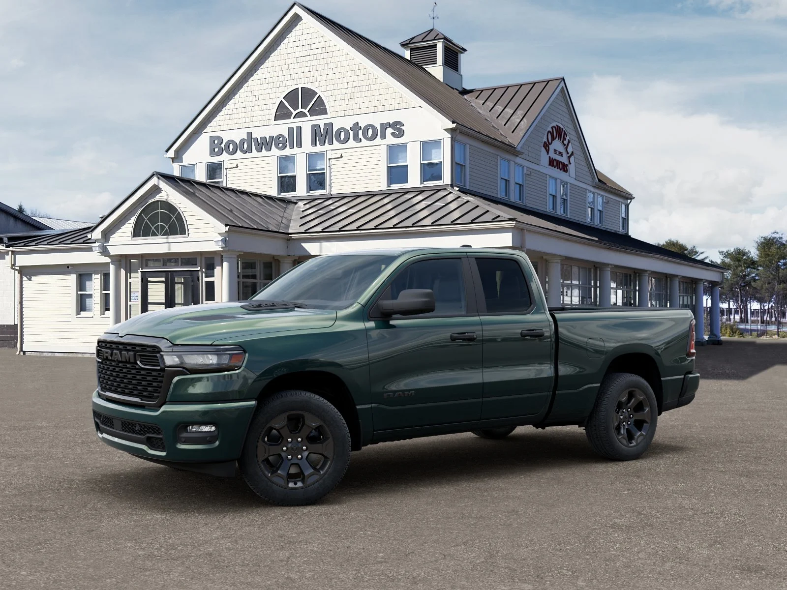 New 2026 Serrano Green Metallic RAM Express Quad Cab 4x4 6