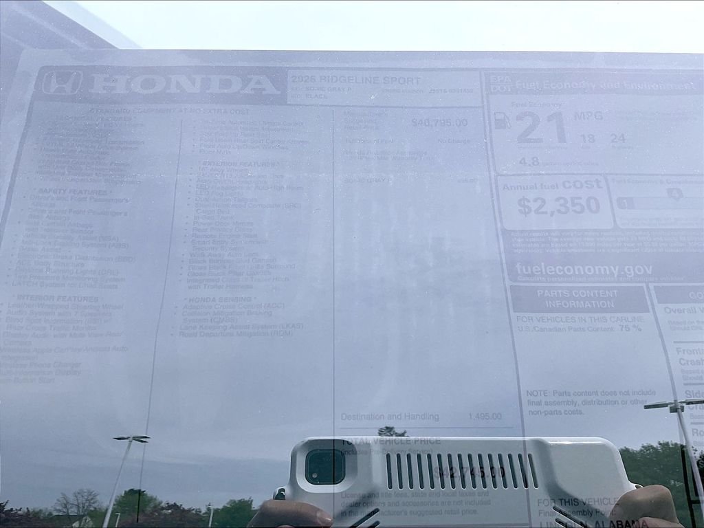 New 2026 Sonic Gray Pearl Honda Sport image 18