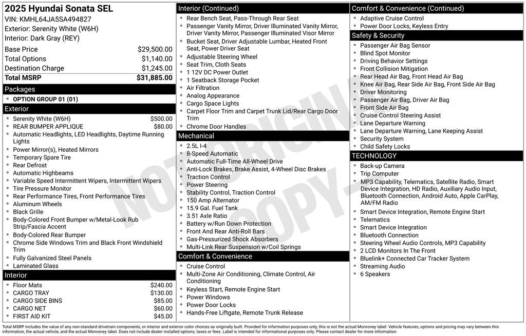 Used 2025 White Hyundai SEL image 6