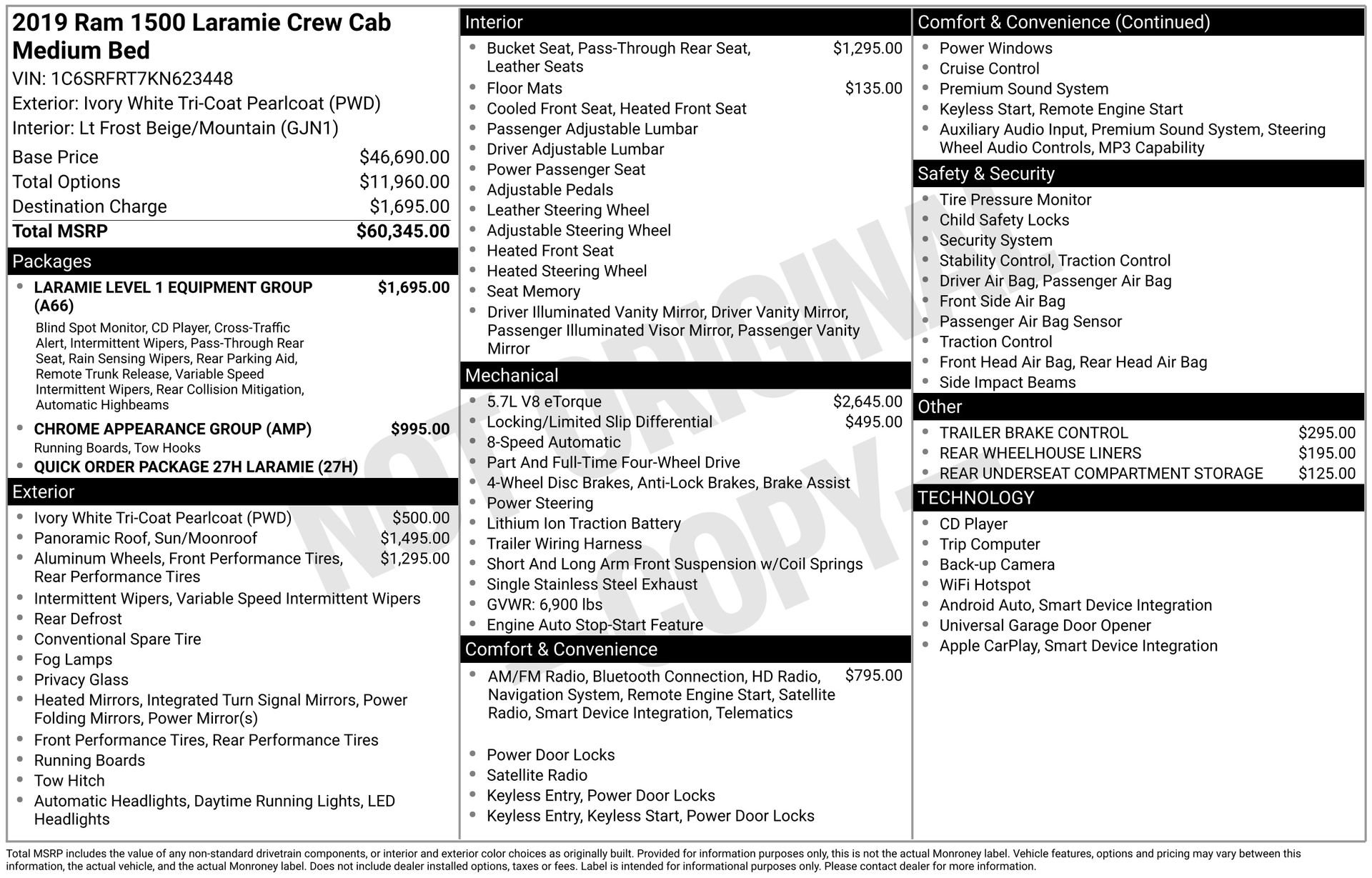 2019 RAM 1500 Laramie 4x4 Crew Cab 6'4's photo