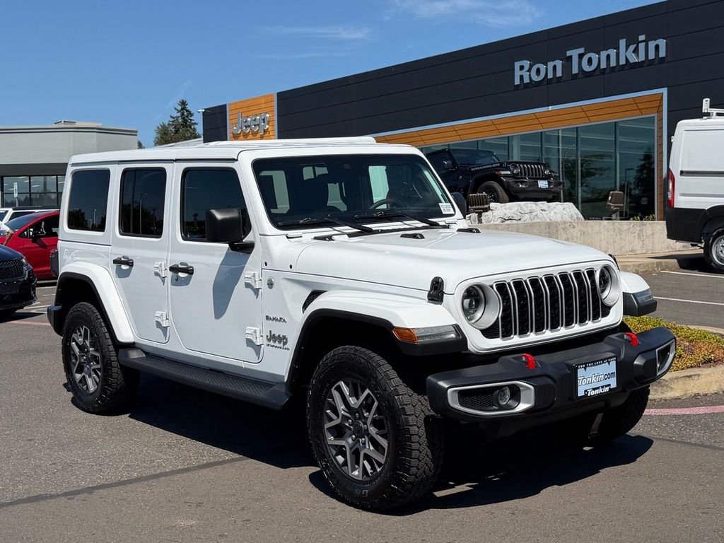 Used 2024 Bright White Clearcoat Jeep Sahara image 2