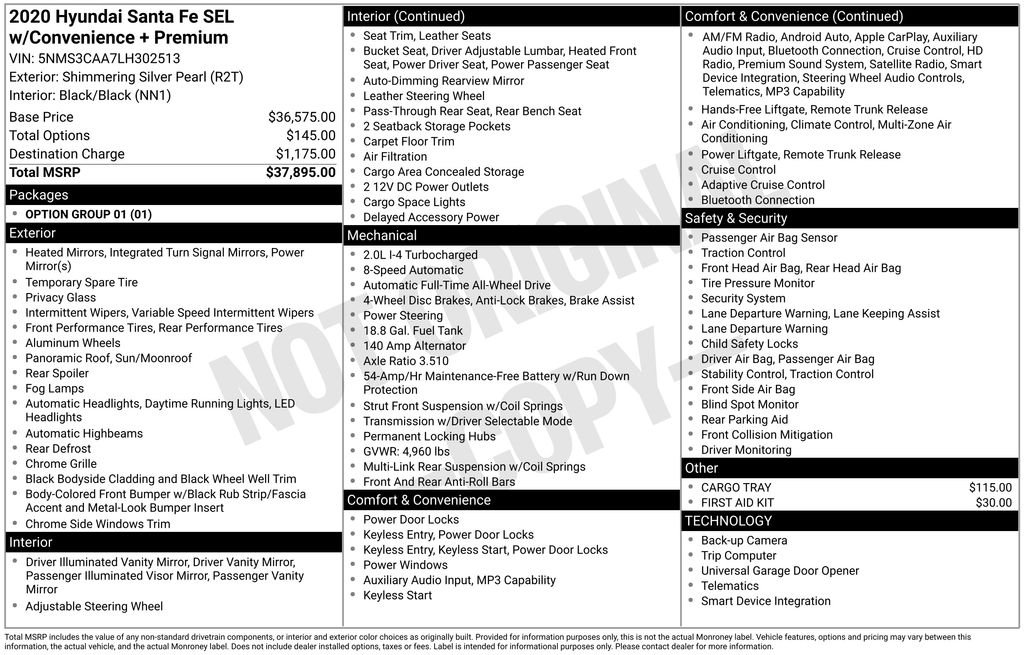 Used 2020 Silver Hyundai SEL image 2