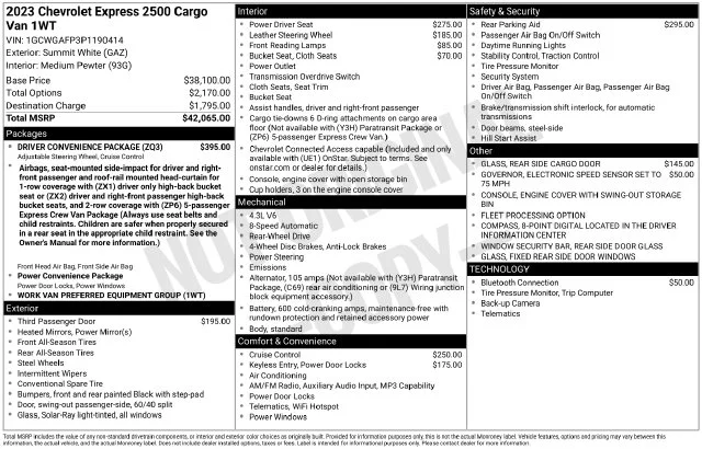 Used 2023 White Chevrolet Work Van image 4