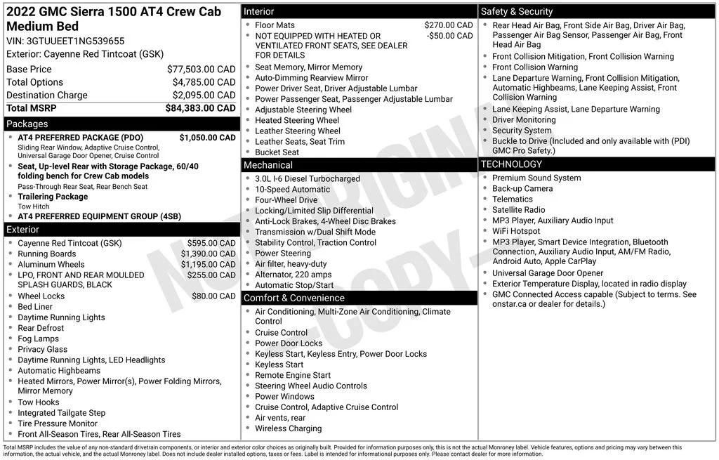 Used 2022 Cayenne Red GMC AT4 image 17