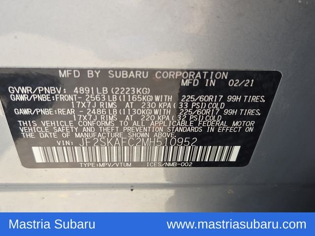 Used 2021 Ice Silver Metallic Subaru Premium image 34
