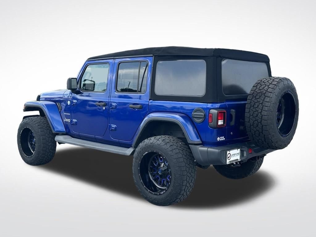 Used 2020 Blue Jeep Unlimited Sahara image 5