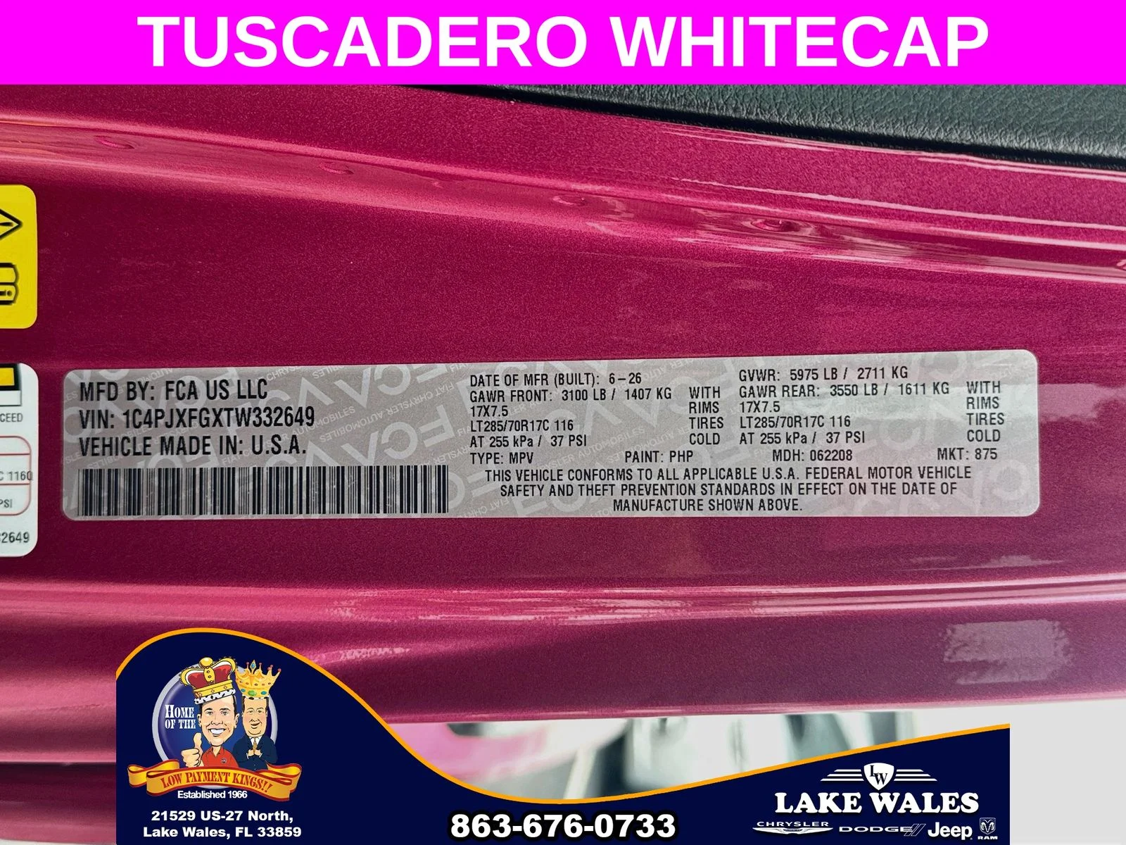 New 2026 Tuscadero Pearl-Coat Exterior Paint Jeep Rubicon image 28