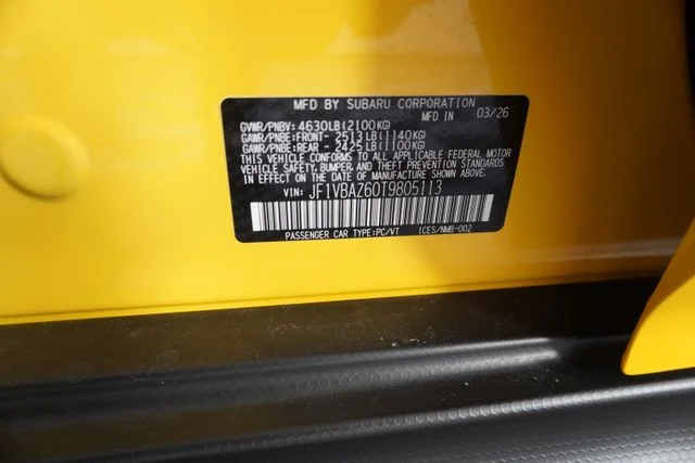 2026 Subaru WRX Series.Yellow - Photo 12