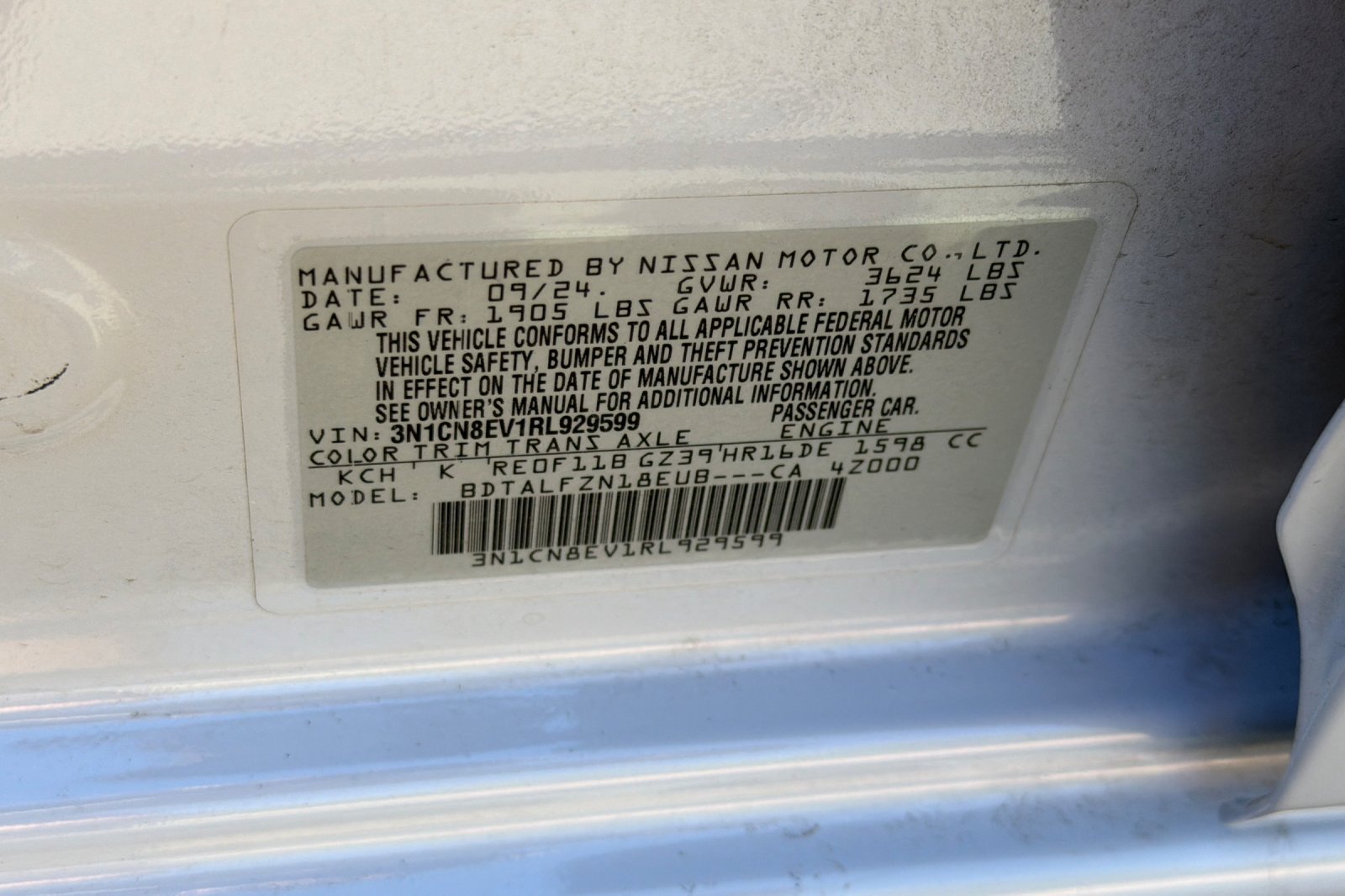 Used 2024 Gray Sky Pearl Nissan 1.6 SV image 28