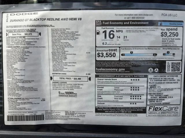 New 2026 Destroyer Gray Clearcoat Dodge GT Plus HEMI V8 image 3