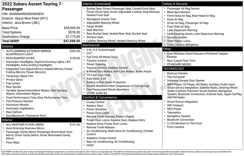Used 2022 Blue Subaru Touring image 8
