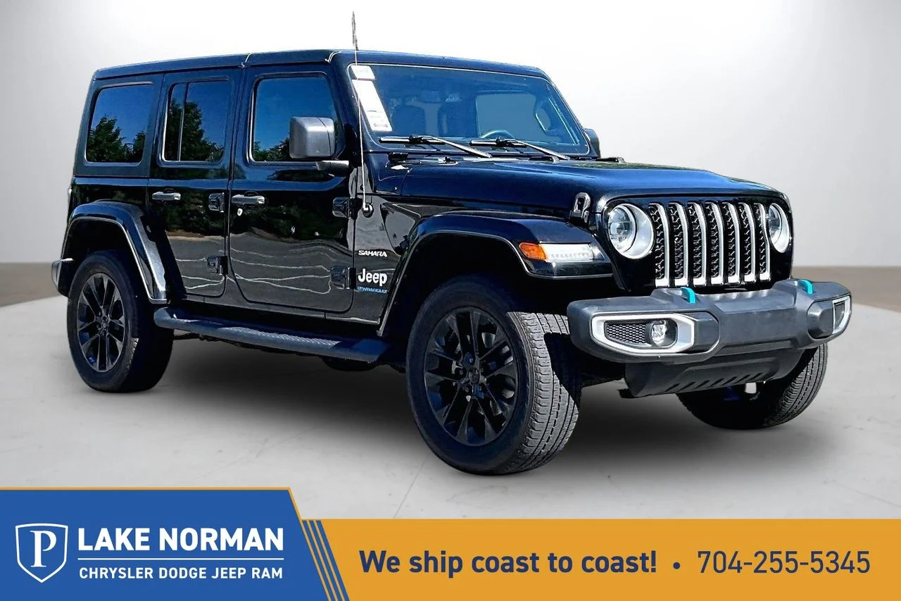 Certified Used 2023 Black Jeep Sahara 4xe image 1