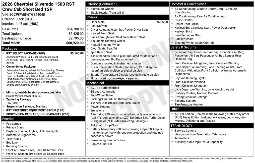 New 2026 Black Chevrolet RST image 5