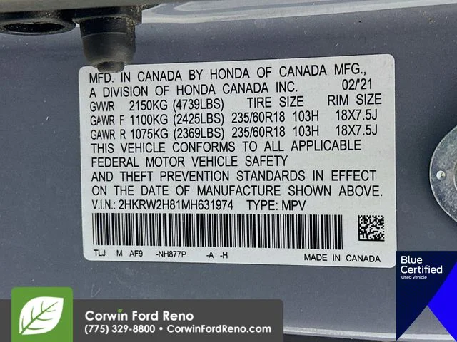 Certified Used 2021 Gray Honda EX-L image 34