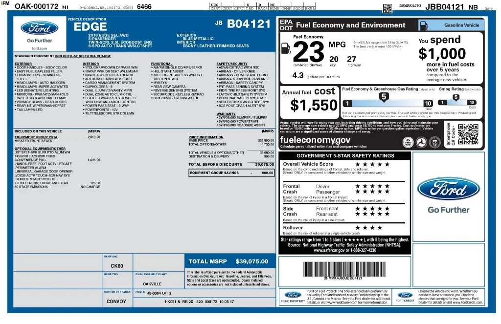 Used 2018 Blue Ford SEL image 2