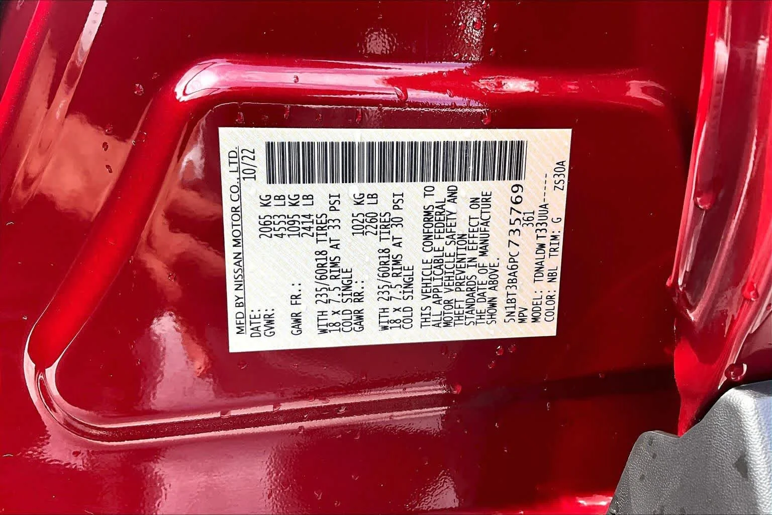 Used 2023 Scarlet Ember Tintcoat Nissan SV image 62