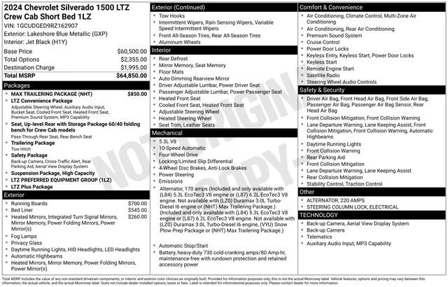 Used 2024 Lakeshore Blue Metallic Chevrolet LTZ image 30