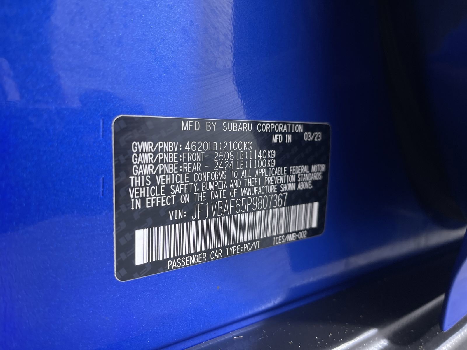 Used 2023 WR Blue Pearl Subaru Premium image 12