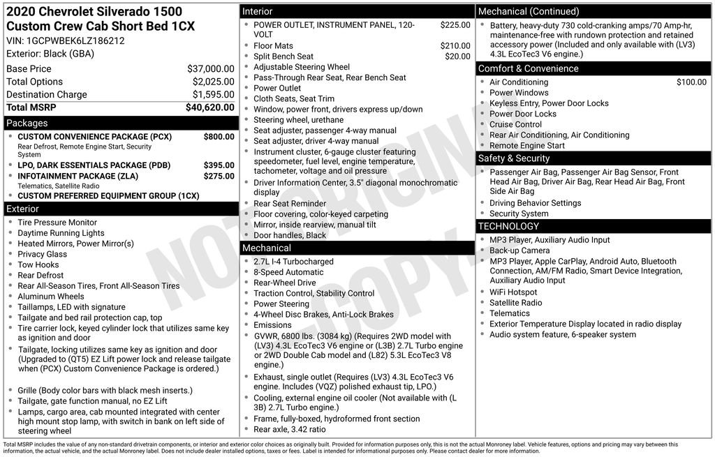 Used 2020 Black Chevrolet Custom image 10