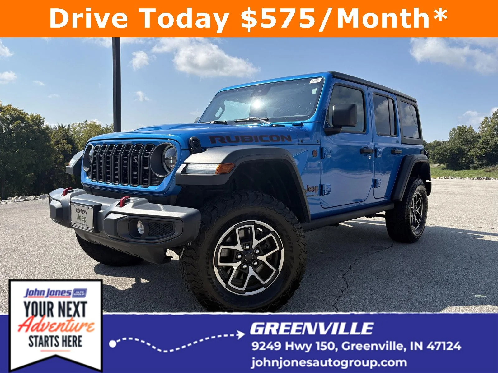 Used 2025 Hydro Blue Pearlcoat Jeep Rubicon image 1