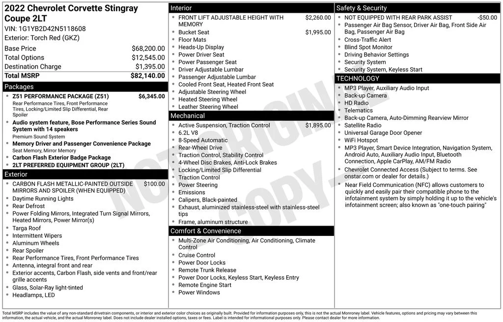 Used 2022 Red Chevrolet Stingray image 38
