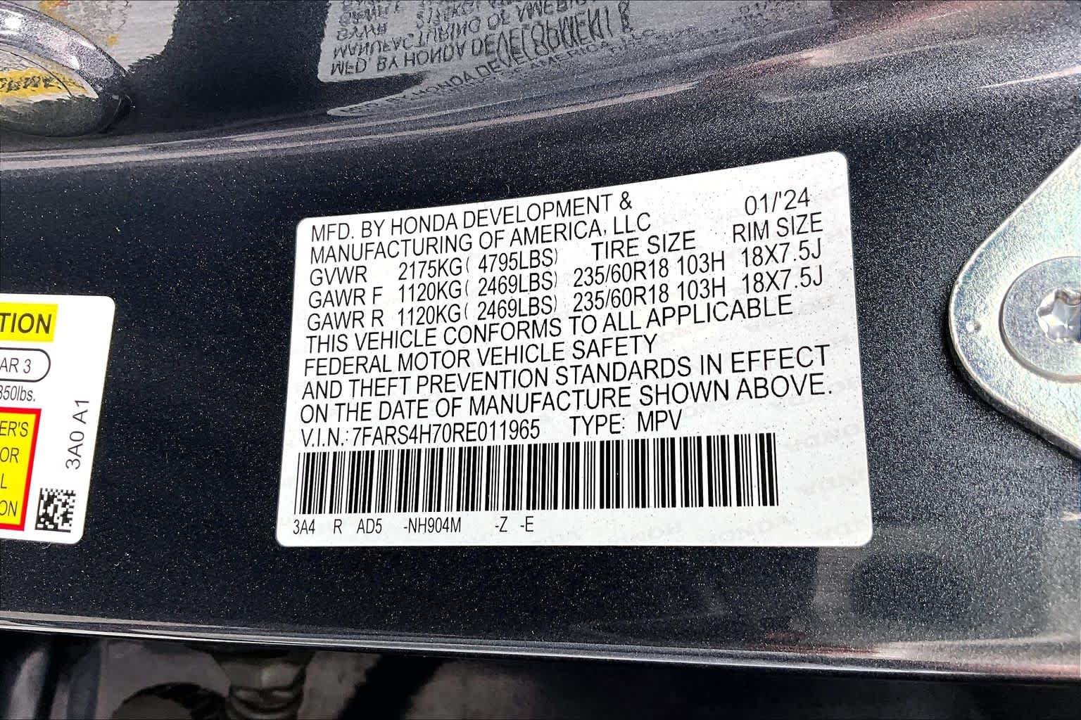 Used 2024 Meteorite Gray Metallic Honda EX-L image 36