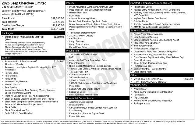 New 2026 Bright White Clearcoat Jeep Limited image 36