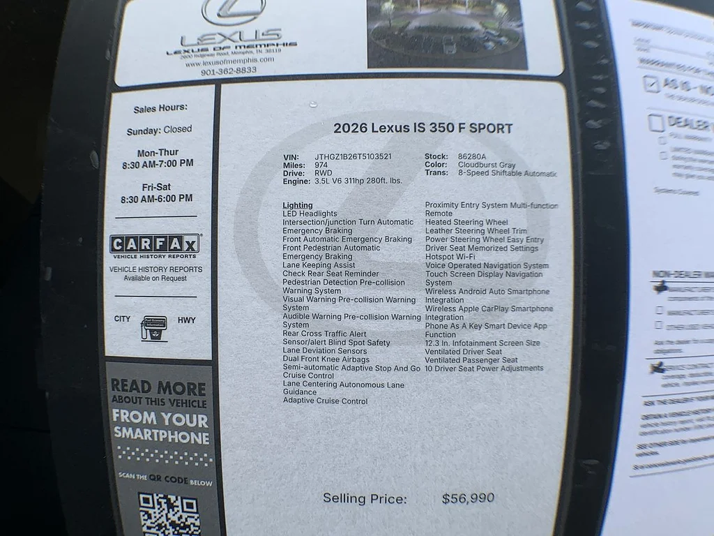 Used 2026 Cloudburst Gray Lexus 350 F Sport image 26