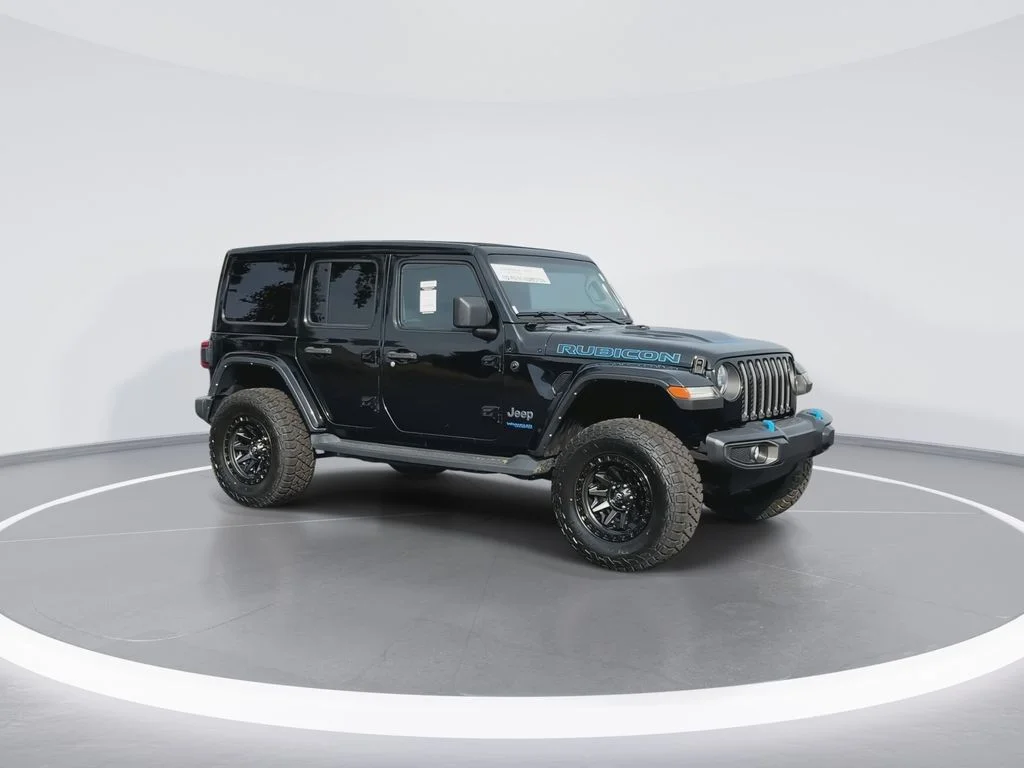 Used 2022 Black Jeep Unlimited Rubicon 4xe image 2