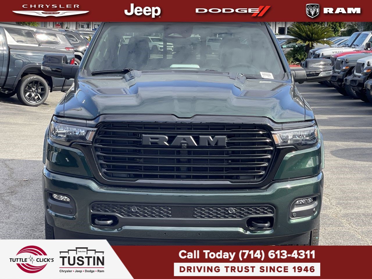 New 2026 Serrano-Green Metallic Exterior Paint RAM Laramie image 2