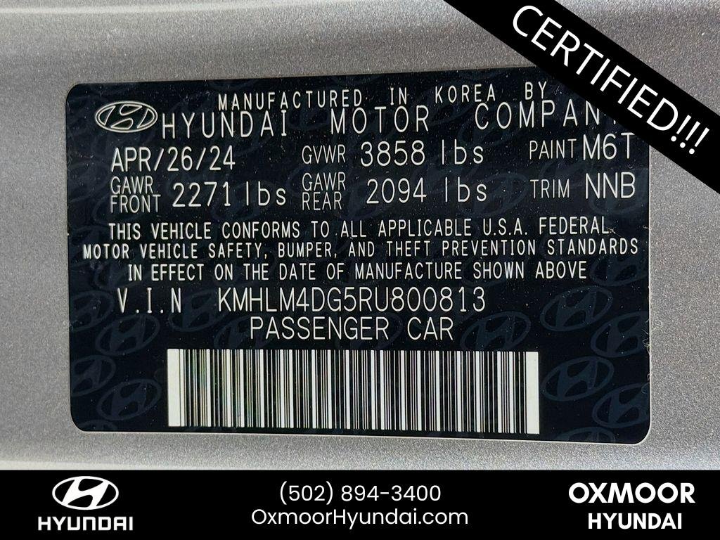 Certified Used 2024 Fluid Metal Hyundai SEL image 30