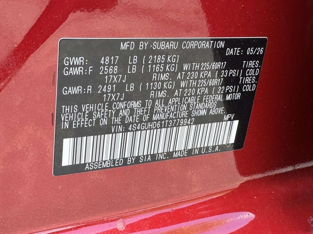New 2026 LITHIUM RED PEARL Subaru Premium image 25