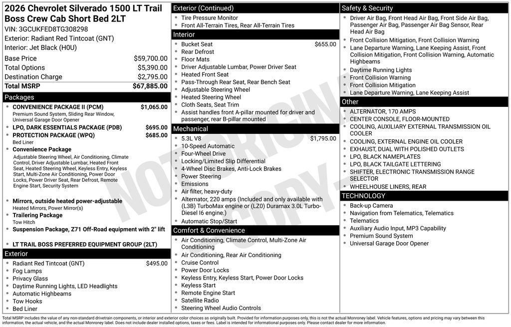 2026 Chevrolet Silverado 1500 LT Trail Boss 4X4 Crew Cab Short Box's photo