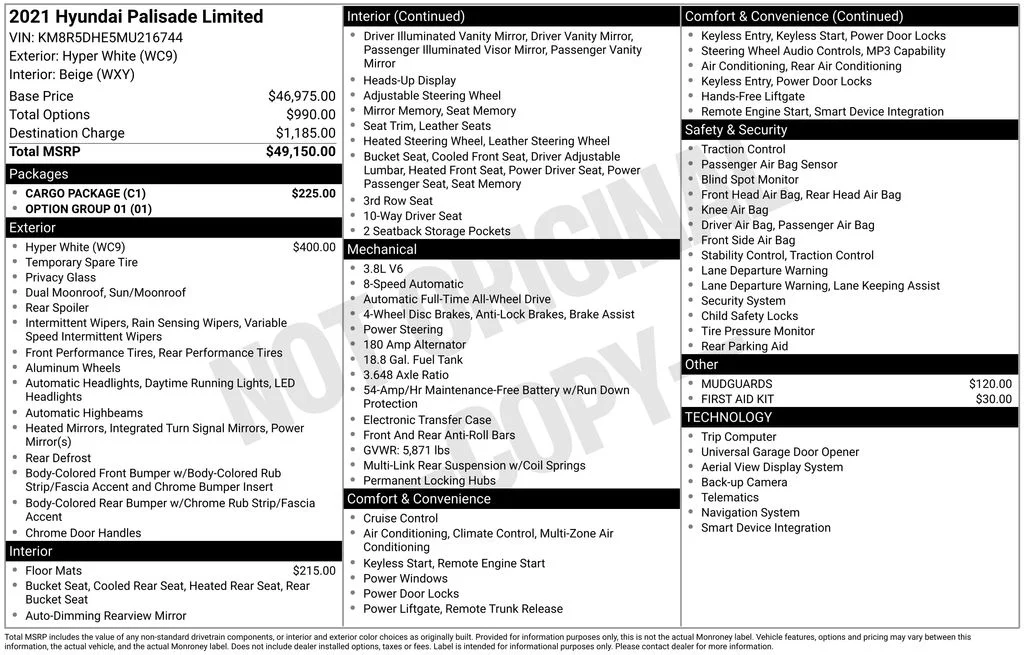 Used 2021 White Hyundai Limited image 11