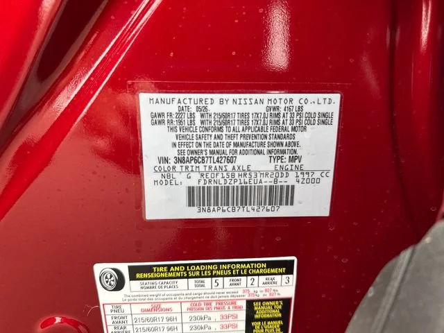 New 2026 Scarlet Ember Tintcoat Nissan SV image 16