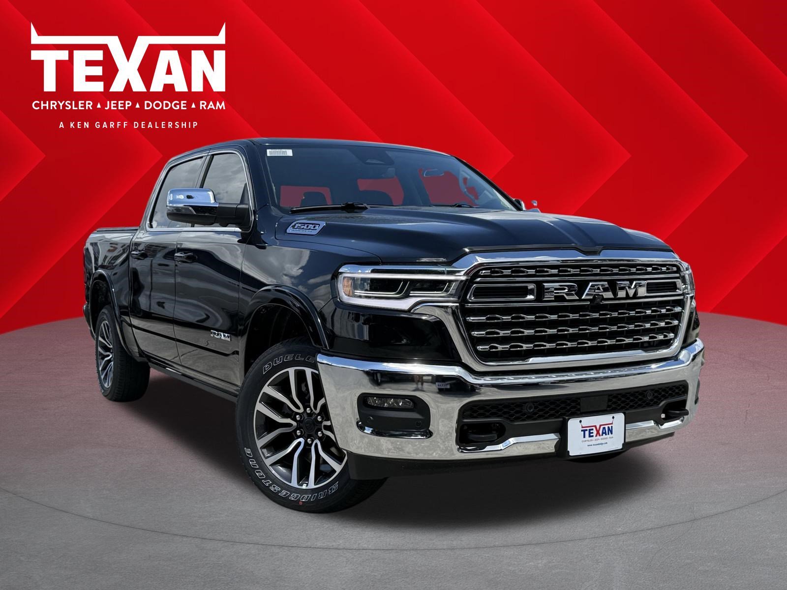 New 2026 Diamond Black Crystal Pearl-Coat Exterior Paint RAM Longhorn image 1