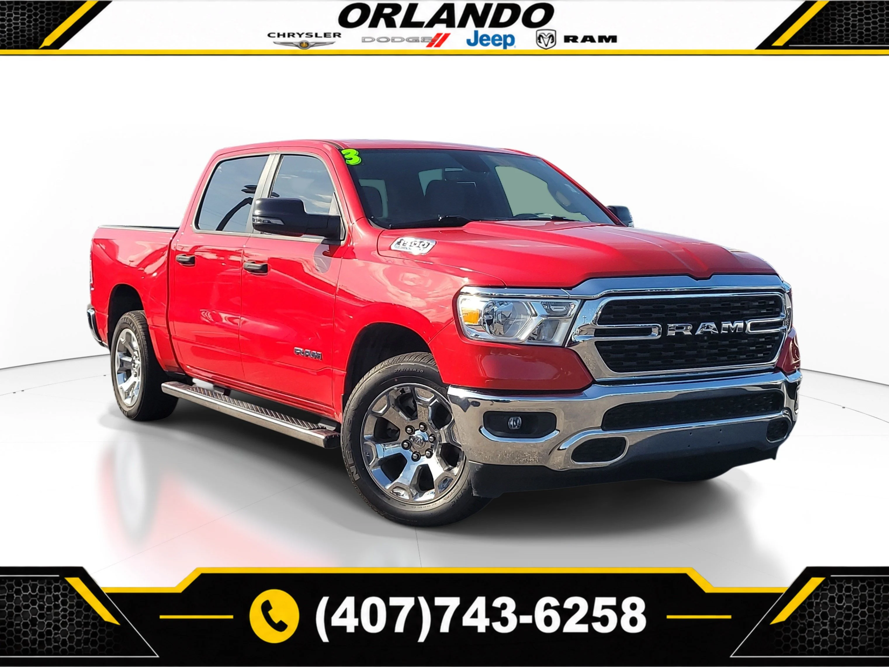 Used 2023 Flame Red Clearcoat Ram Big Horn image 1