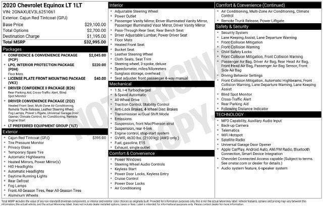 Certified Used 2020 CAJUN RED TINTCOAT Chevrolet LT image 34