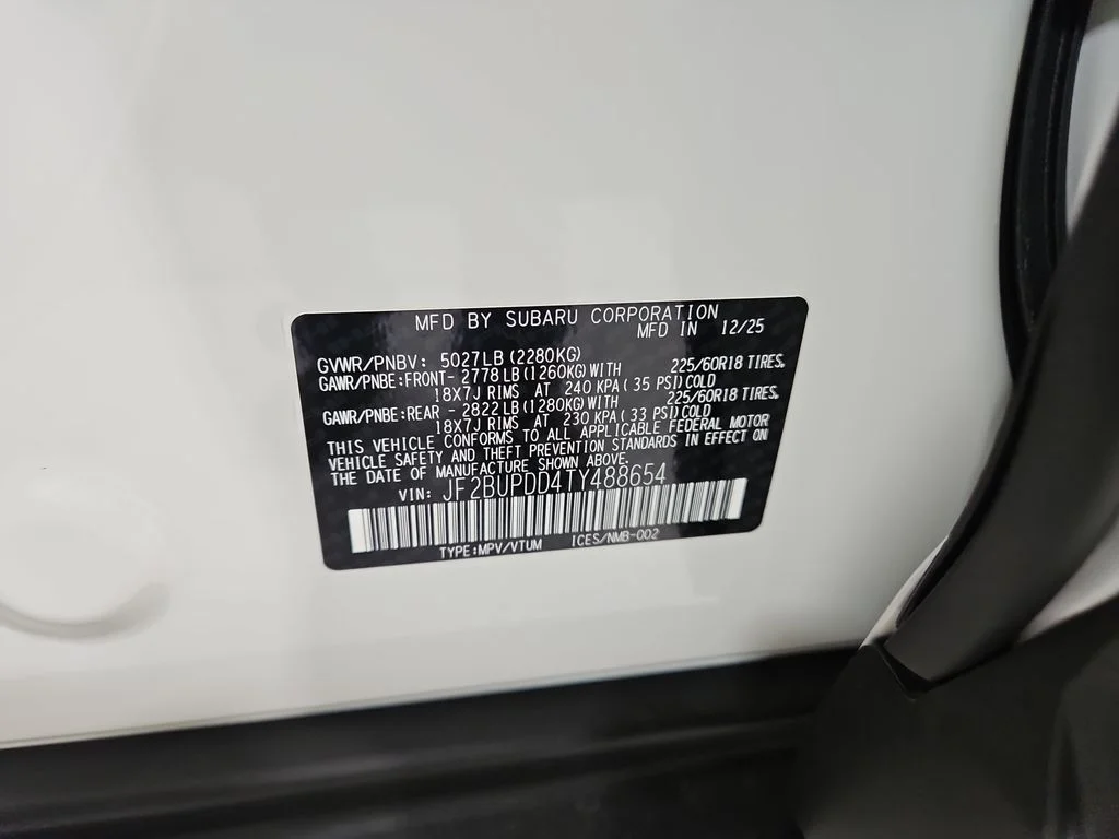 New 2026 CRYSTAL WHITE PEARL Subaru Limited image 28