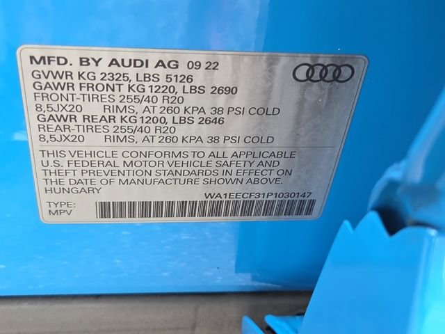 Used 2023 Blue Audi Premium Plus image 7