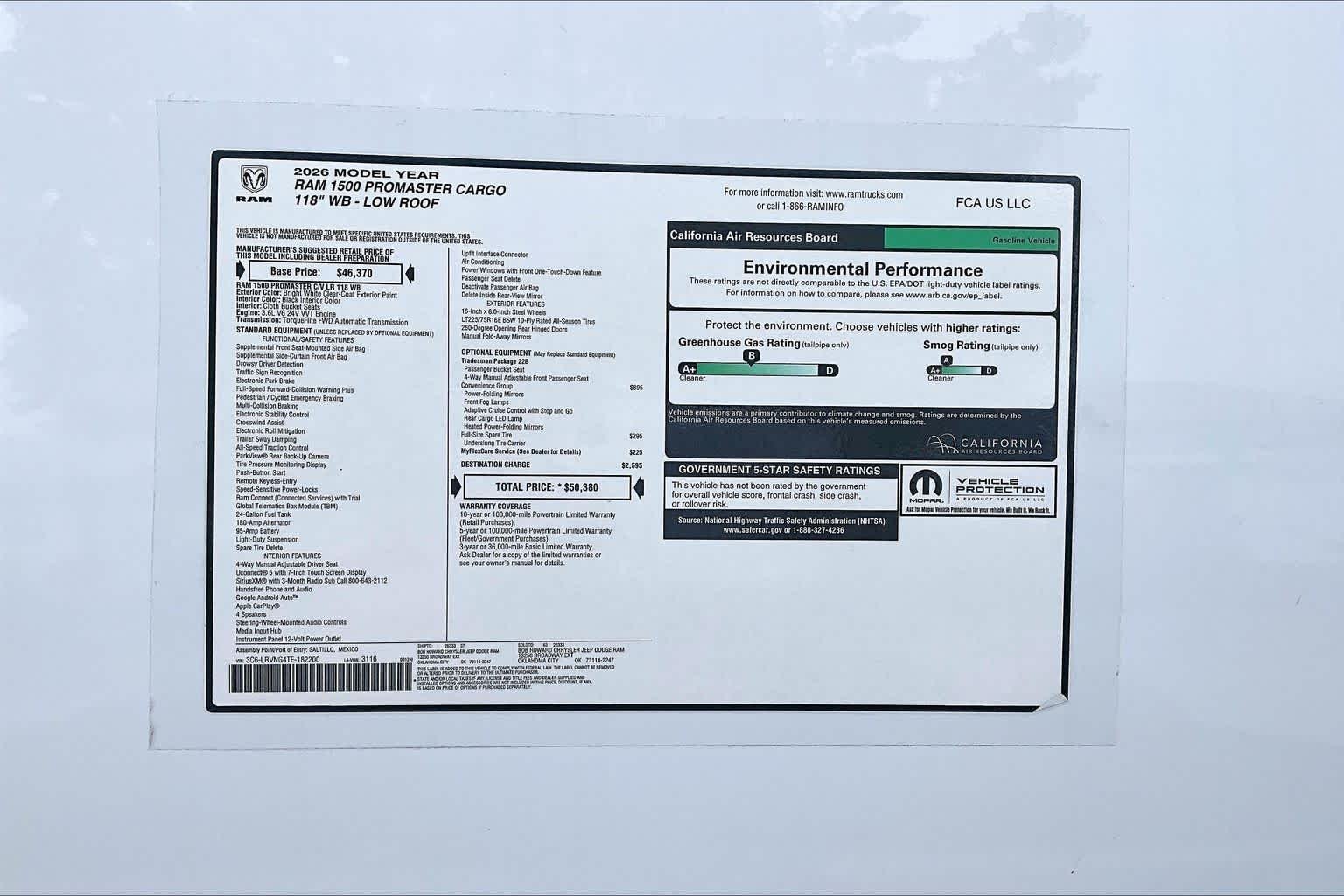 New 2026 Bright White Clear-Coat Exterior Paint RAM Tradesman image 17