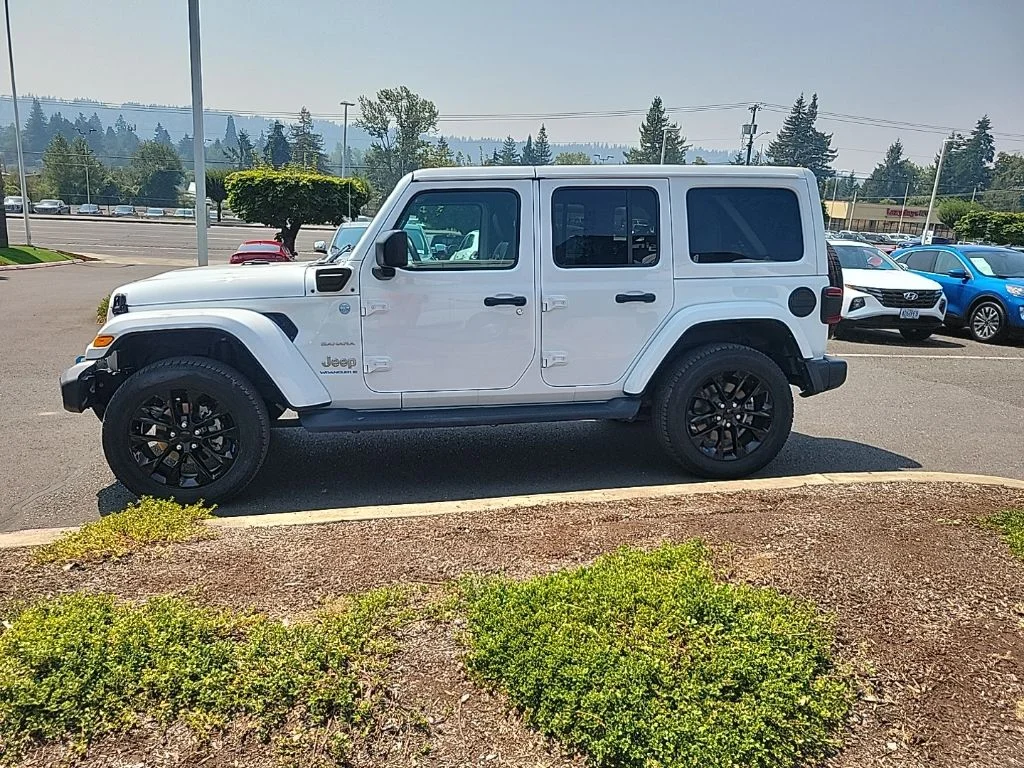 Used 2023 Bright White Clearcoat Jeep Sahara 4xe image 2