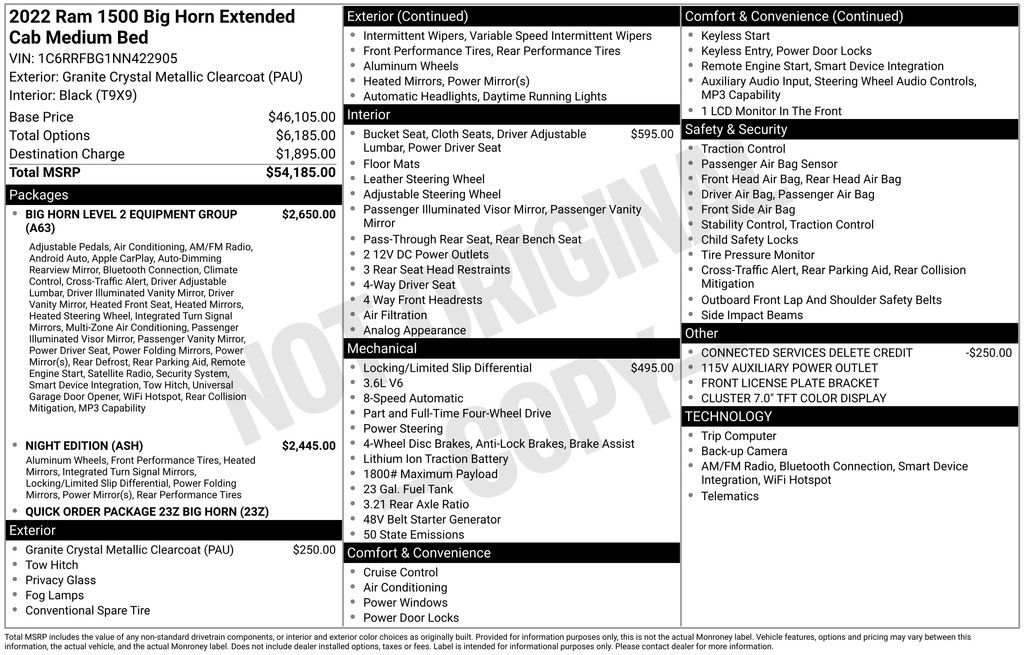 Used 2022 Granite Crystal Metallic Clearcoat RAM Big Horn image 7