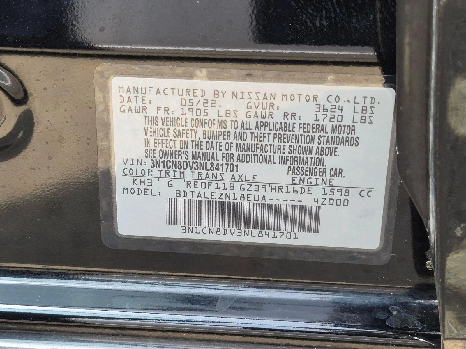 Used 2022 Super Black Nissan S image 10