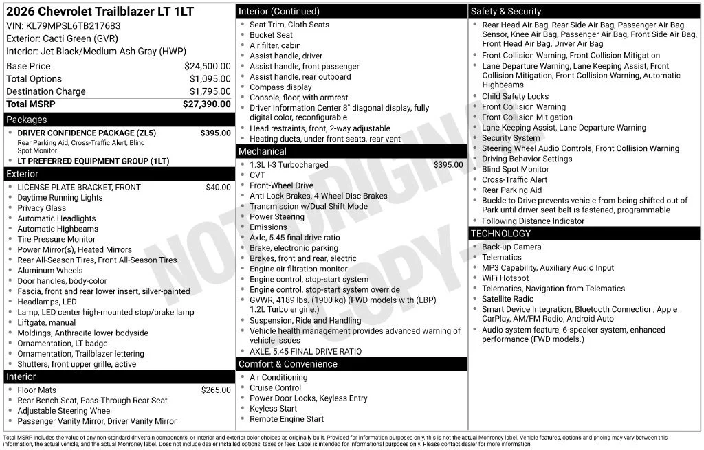 New 2026 Cacti Green Chevrolet LT image 8