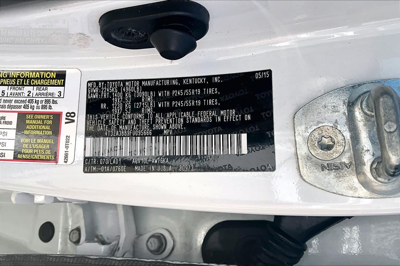 Used 2015 Blizzard Pearl Toyota XLE image 36